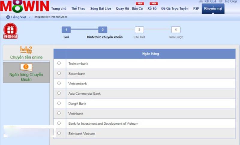 Nạp tiền M8 Win 